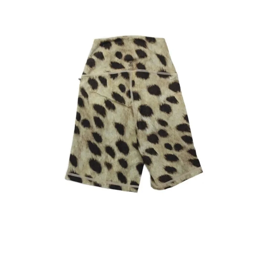 We Wore What Womens High Rise Stretch Knit Leopard Biker Shorts Brown Size XS